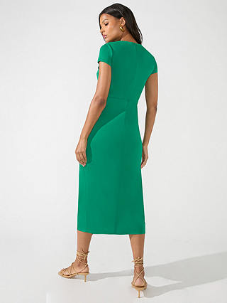 Ro&Zo Petite Crepe Jersey Split Leg Midi Dress, Green