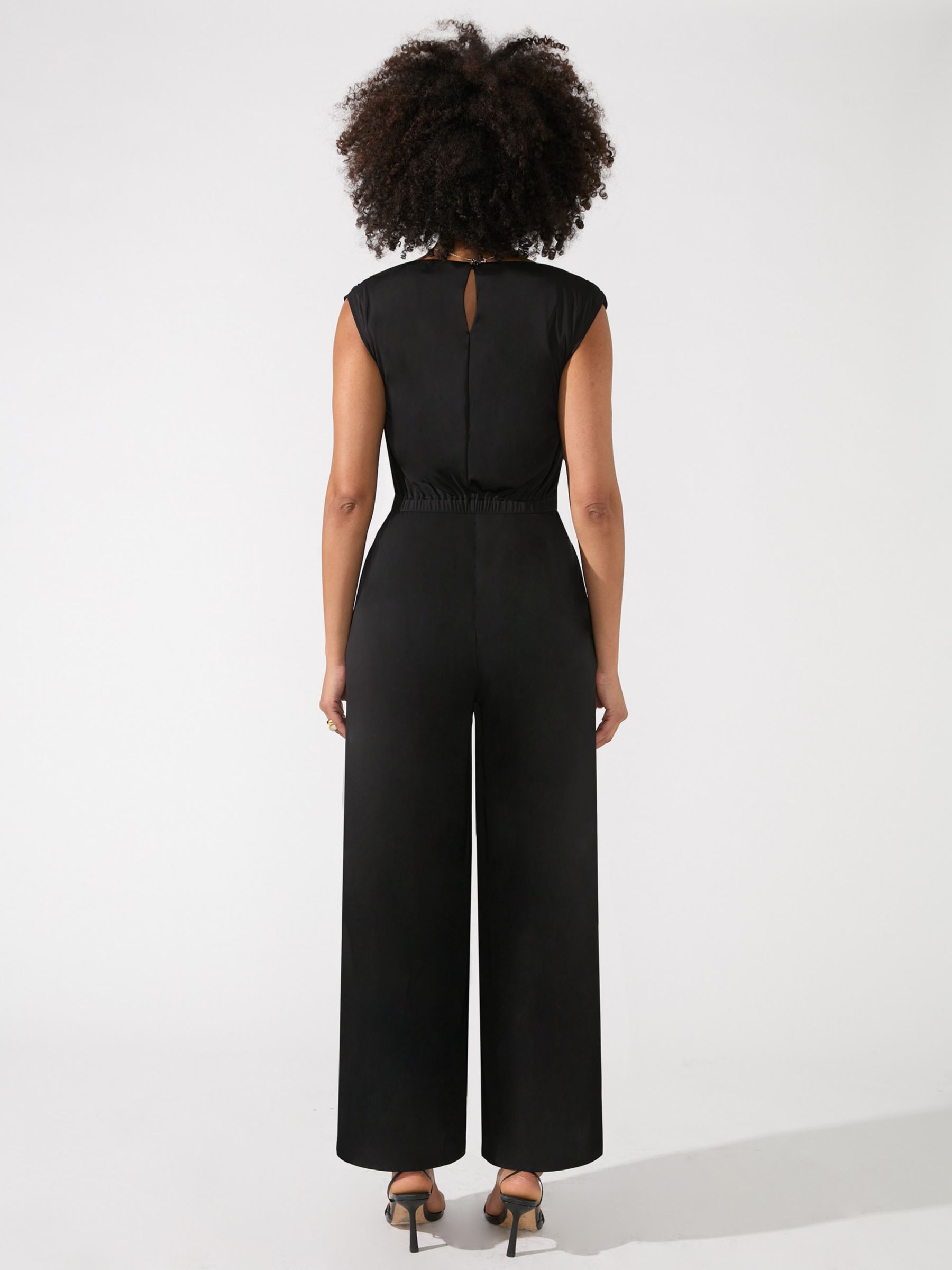 Buy Ro&Zo Crepe Jersey Cowl Neck Jumpsuit, Black Online at johnlewis.com