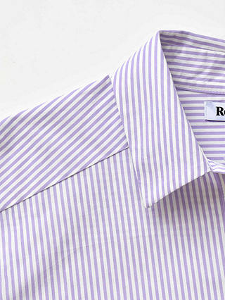 Ro&Zo Pinstripe Cotton Poplin Shirt, Purple