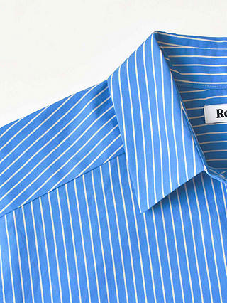 Ro&Zo Pinstripe Cotton Poplin Shirt, Blue