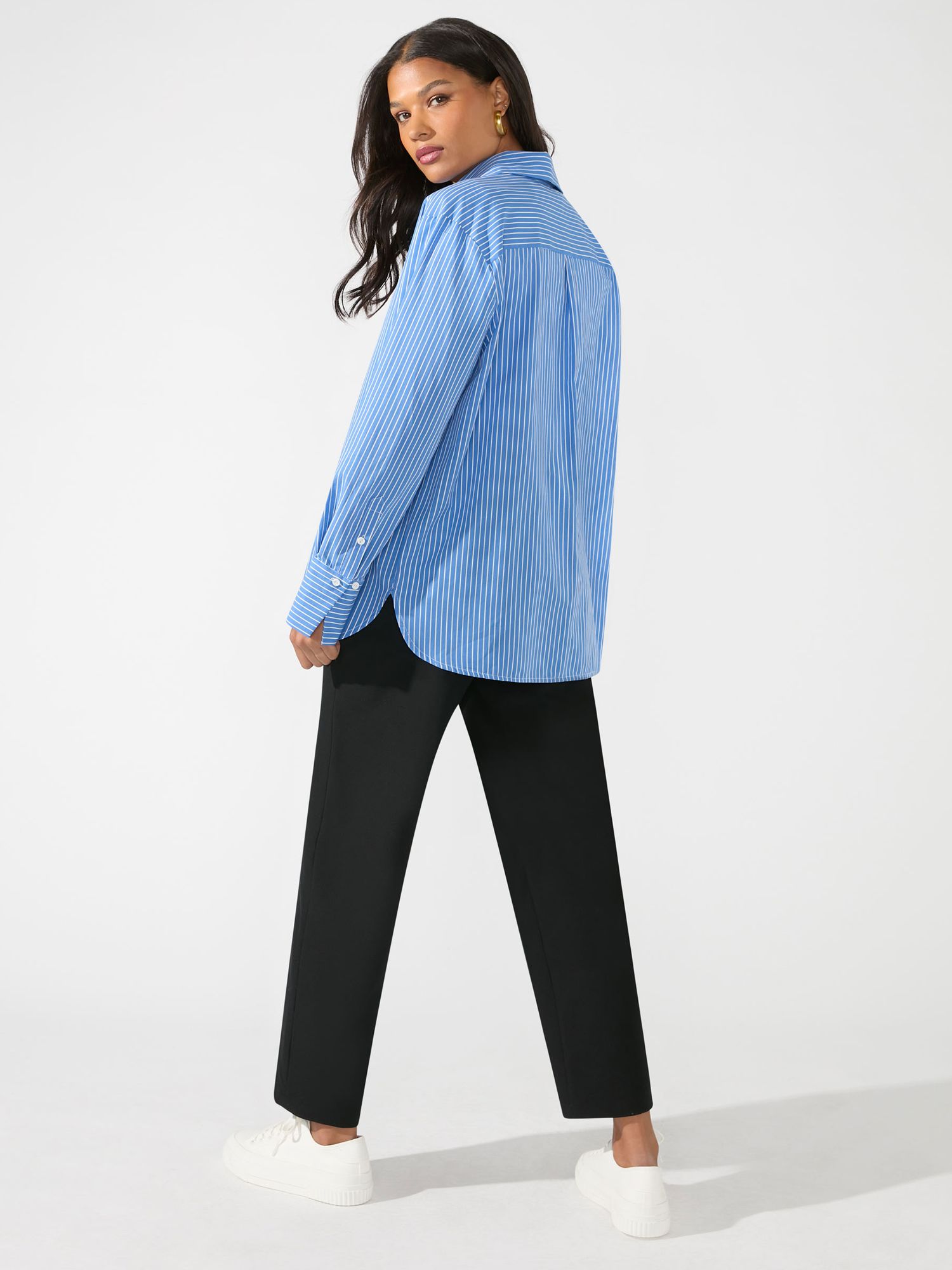 Buy Ro&Zo Petite Pinstripe Cotton Poplin Shirt Online at johnlewis.com