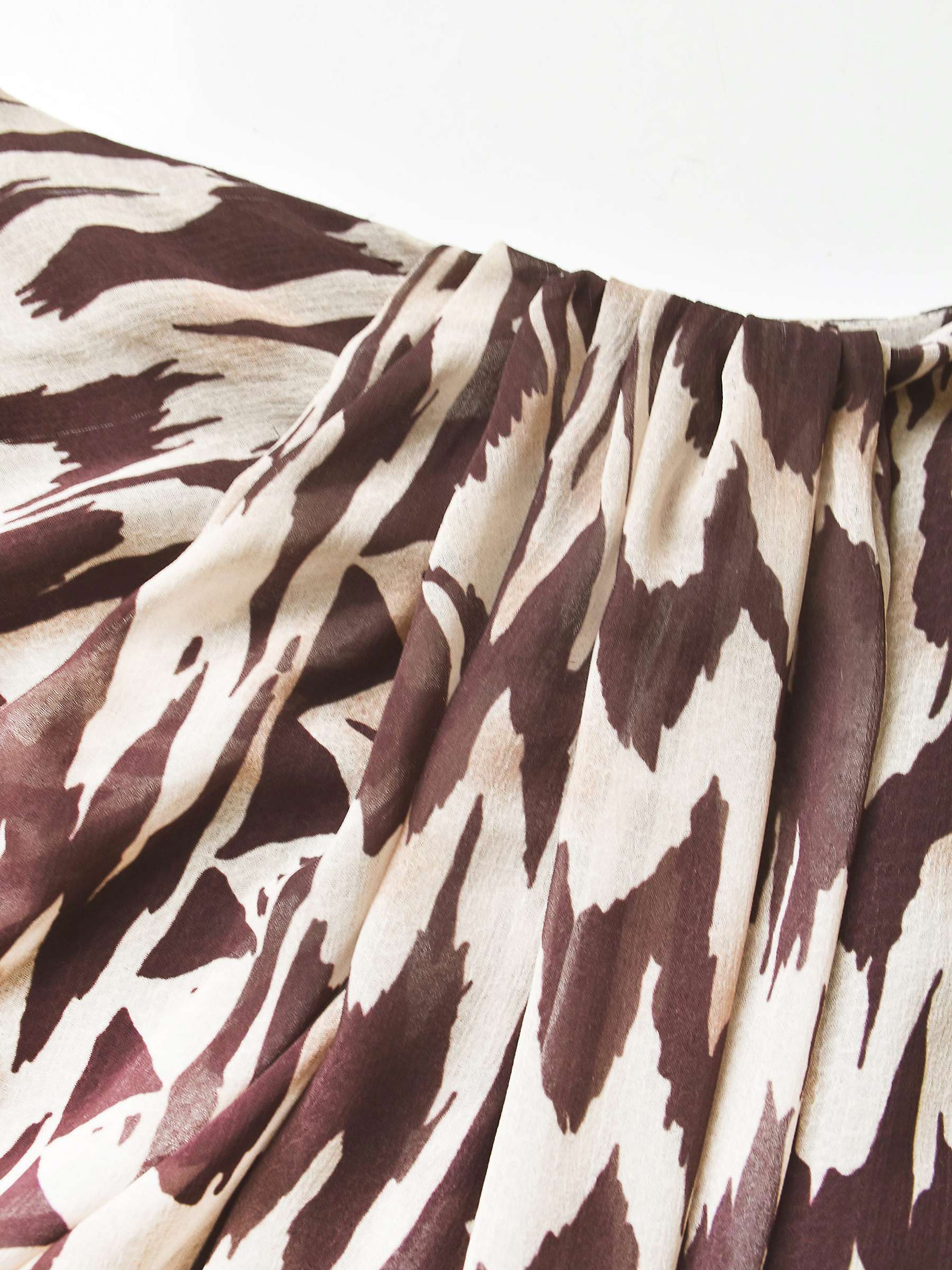 Buy Ro&Zo Chiffon Midi Skirt, Brown Online at johnlewis.com