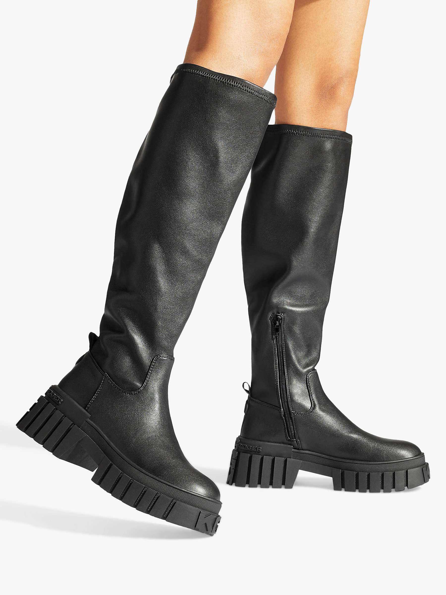 Buy KG Kurt Geiger Tegan Knee High Sock Boots, Black Online at johnlewis.com