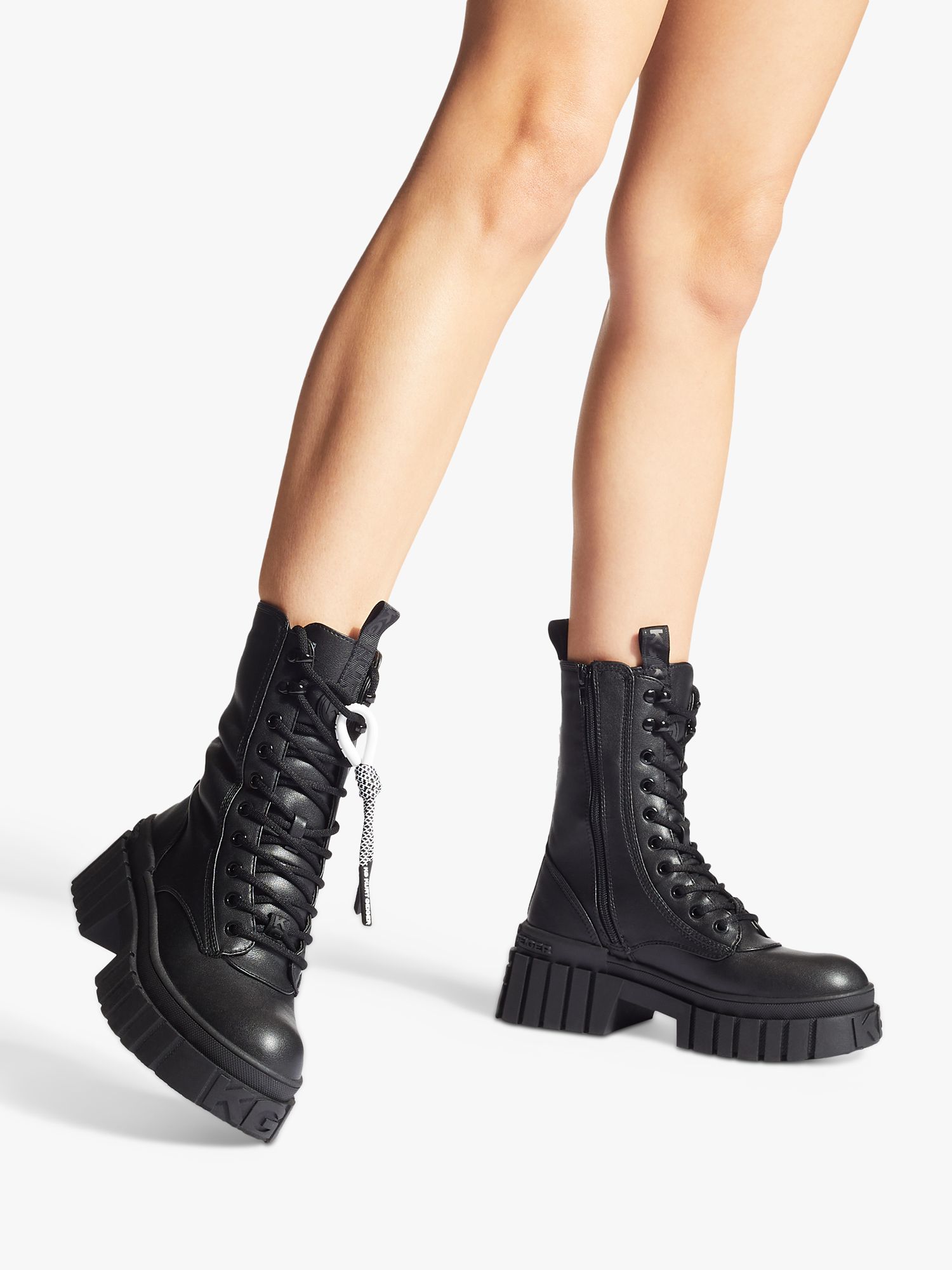 Buy KG Kurt Geiger Tegan Lace Up Chunky Ankle Boots Online at johnlewis.com
