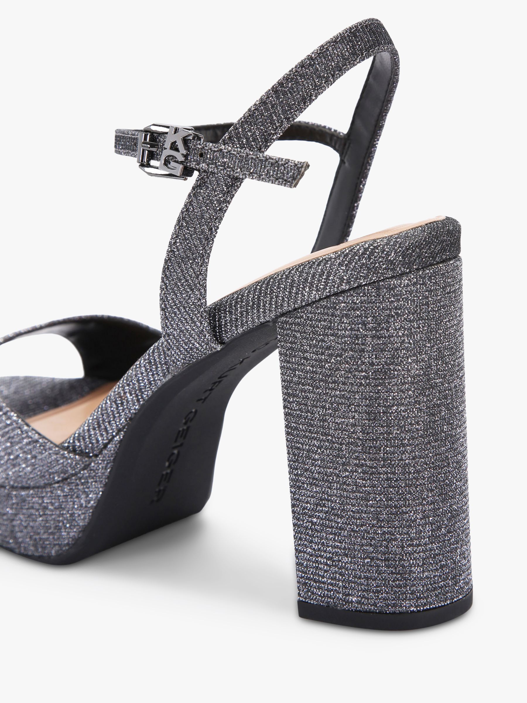 Dark grey block 2025 heel sandals