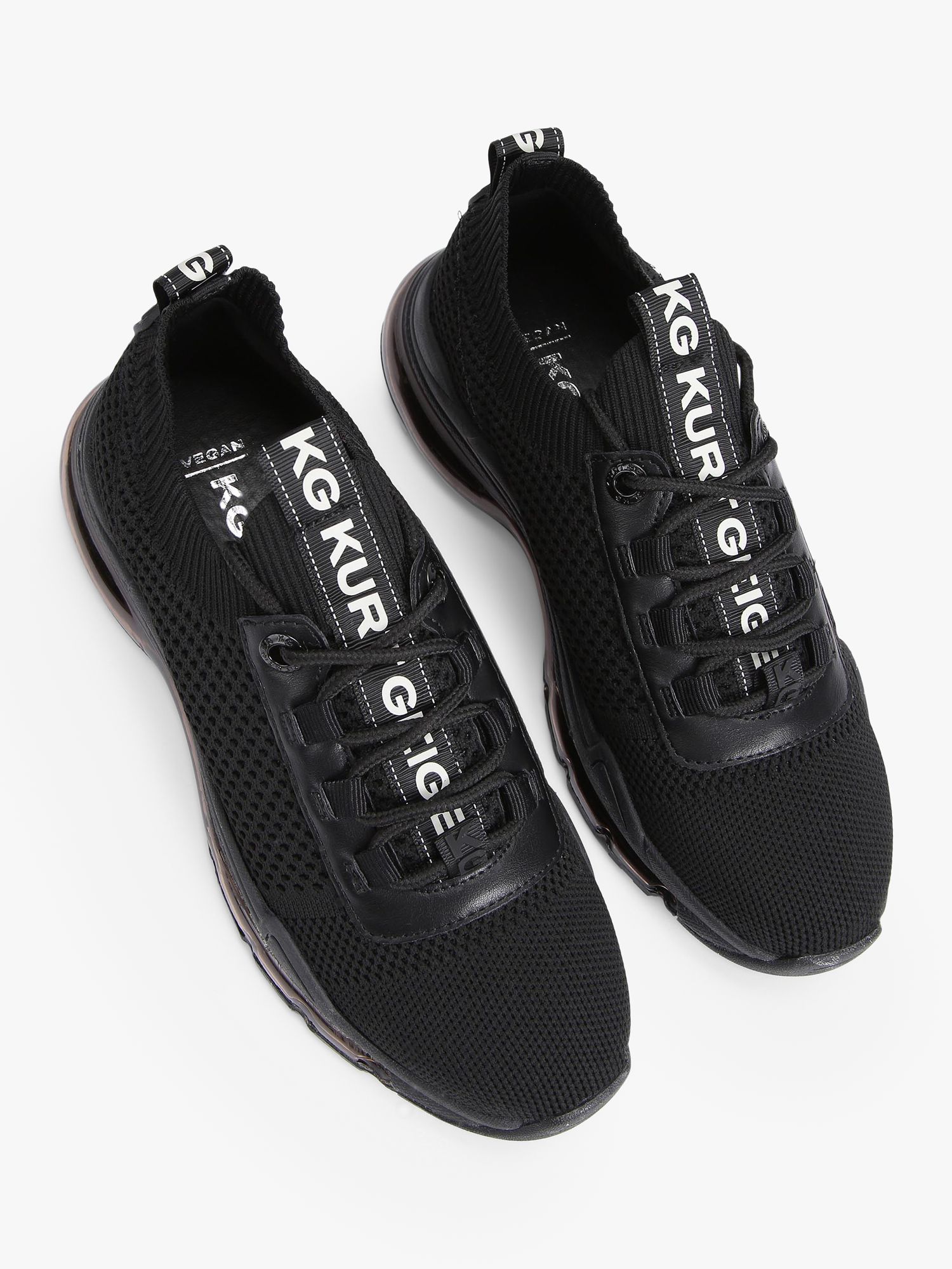 KG Kurt Geiger Legit Knitted Trainers, Black, 3