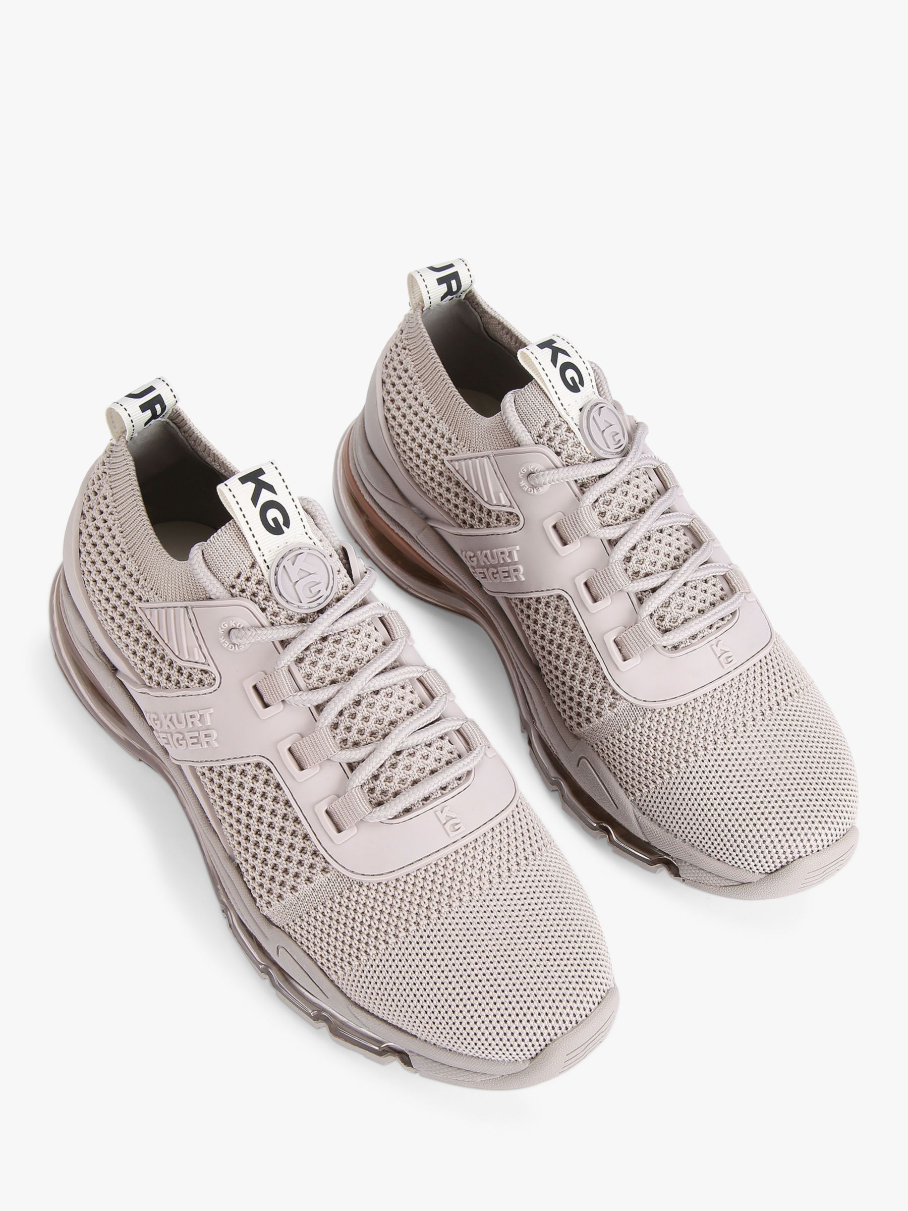 Buy KG Kurt Geiger Lena Knitted Trainers, Natural Taupe Online at johnlewis.com
