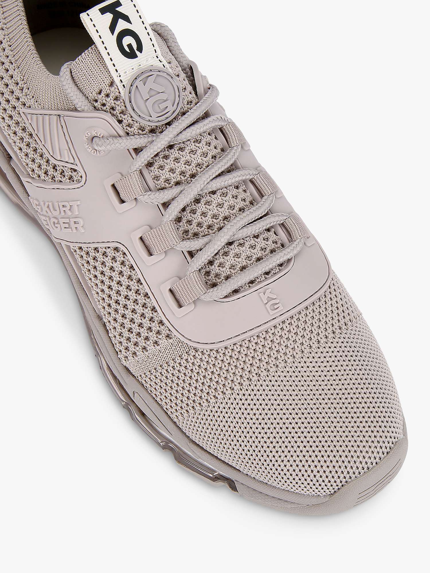 Buy KG Kurt Geiger Lena Knitted Trainers, Natural Taupe Online at johnlewis.com