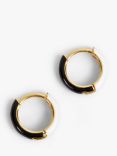 HUSH Effie Enamel Huggie Hoop Earrings, Gold/Black/White