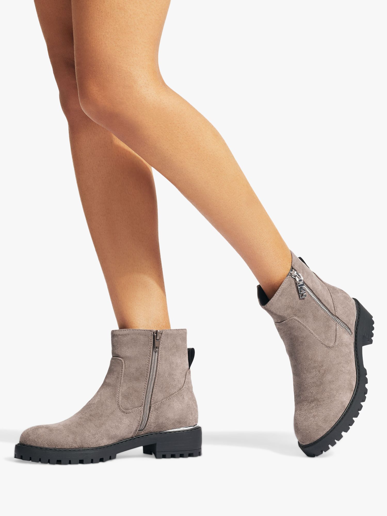 Buy KG Kurt Geiger Tahira Suede Ankle Boots, Taupe Online at johnlewis.com