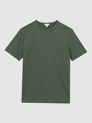 Reiss Melrose Cotton Crew Neck T-Shirt, Ivy Green