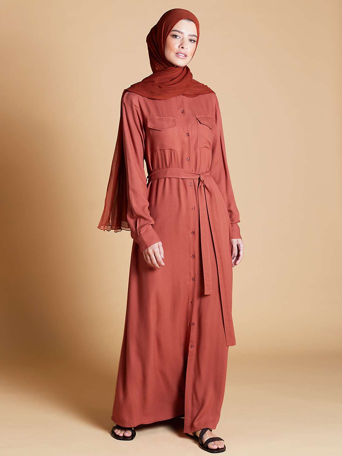 Buy Aab Utility Maxi Dress, Terracotta Online at johnlewis.com