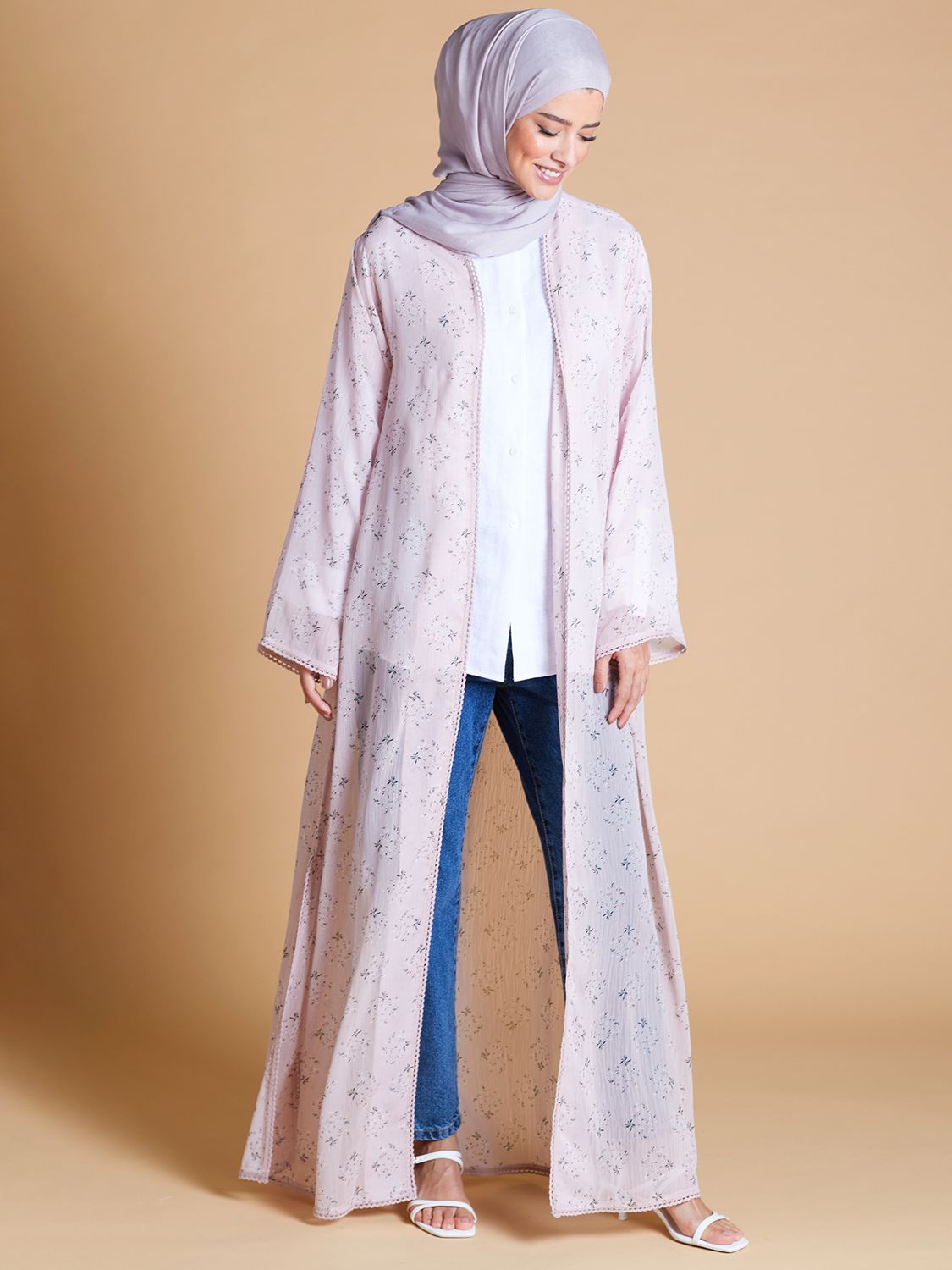 Buy Aab Sakura Floral Maxi Kimono, Pink Online at johnlewis.com
