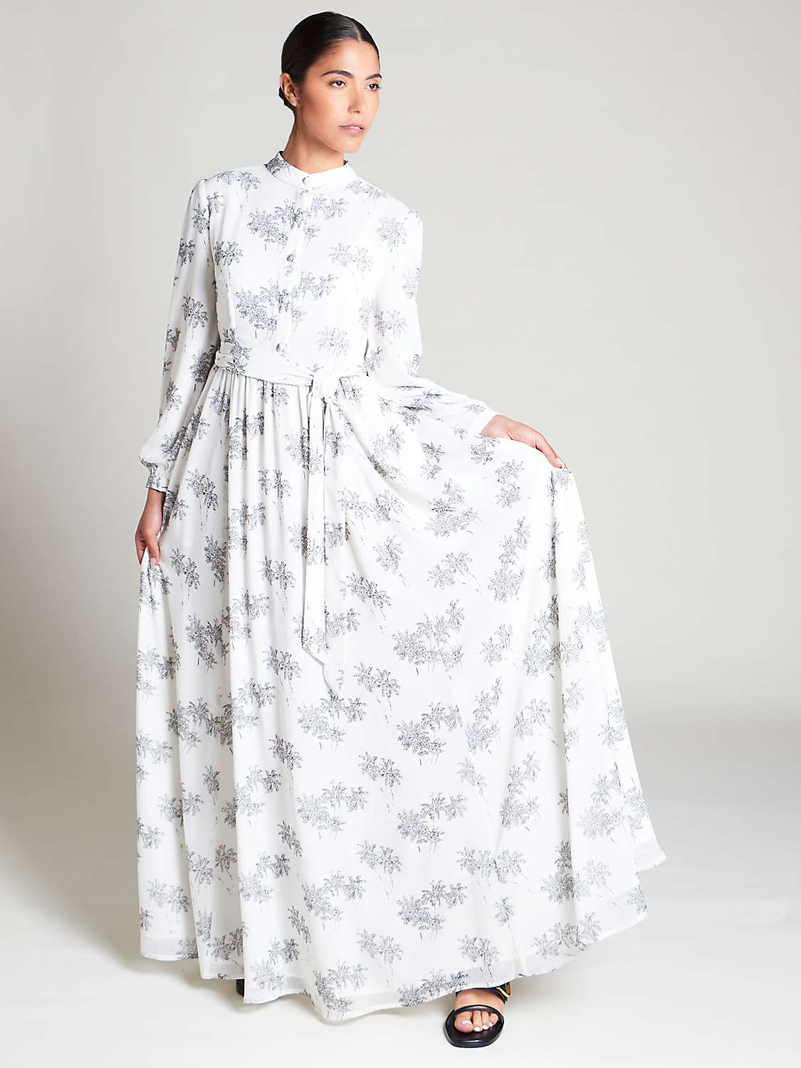 Buy Aab Summer Palm Maxi Dress, White Online at johnlewis.com