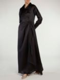 Aab Silk Side Wrap Maxi Dress, Black