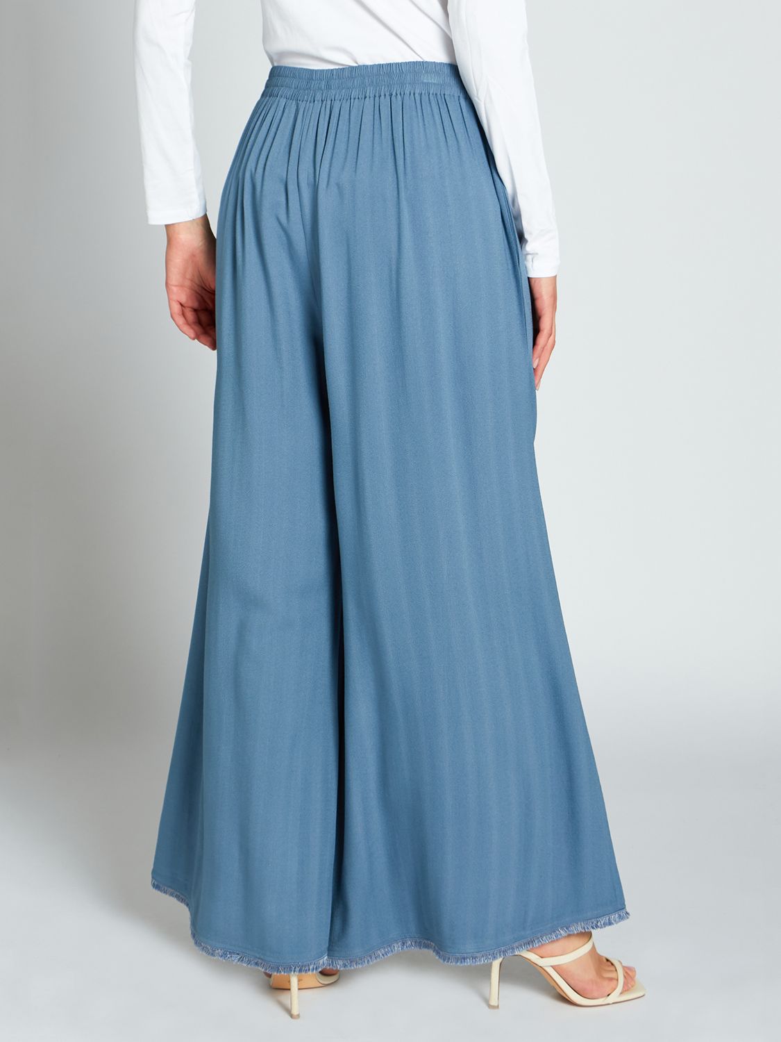 Buy Aab Mid Flare Fringe Trousers, Blue Online at johnlewis.com