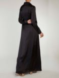 Aab Satin Side Wrap Maxi Dress, Black