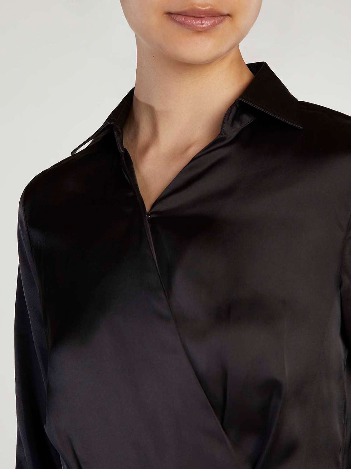 Buy Aab Satin Side Wrap Maxi Dress, Black Online at johnlewis.com