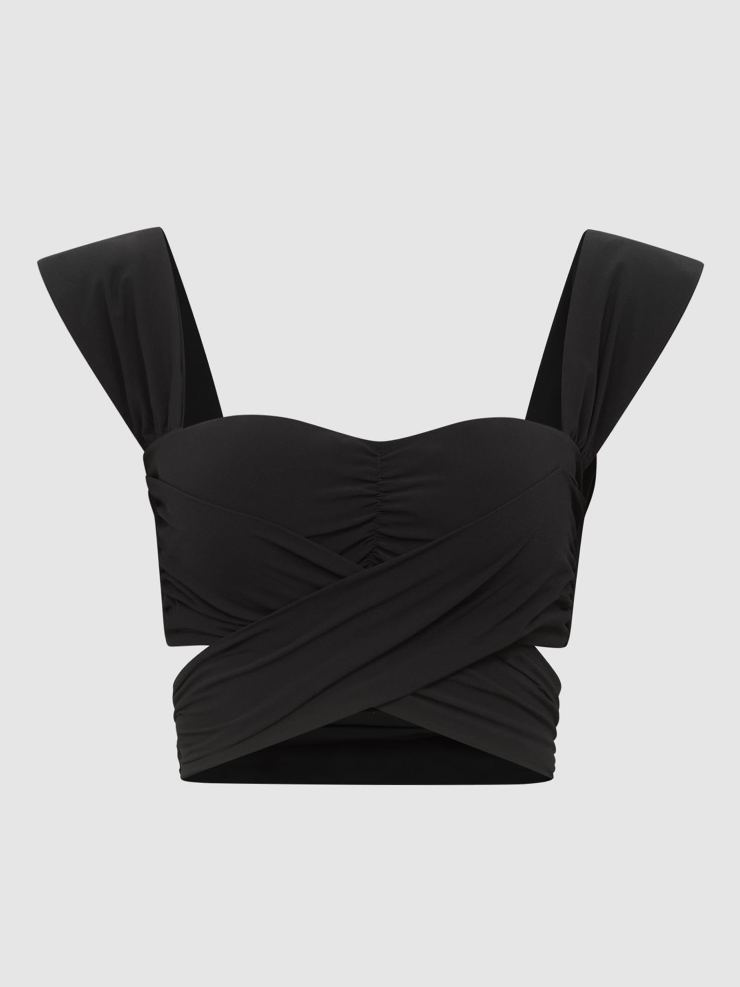 Reiss Cristina Wrap Bikini Top, Black, 6