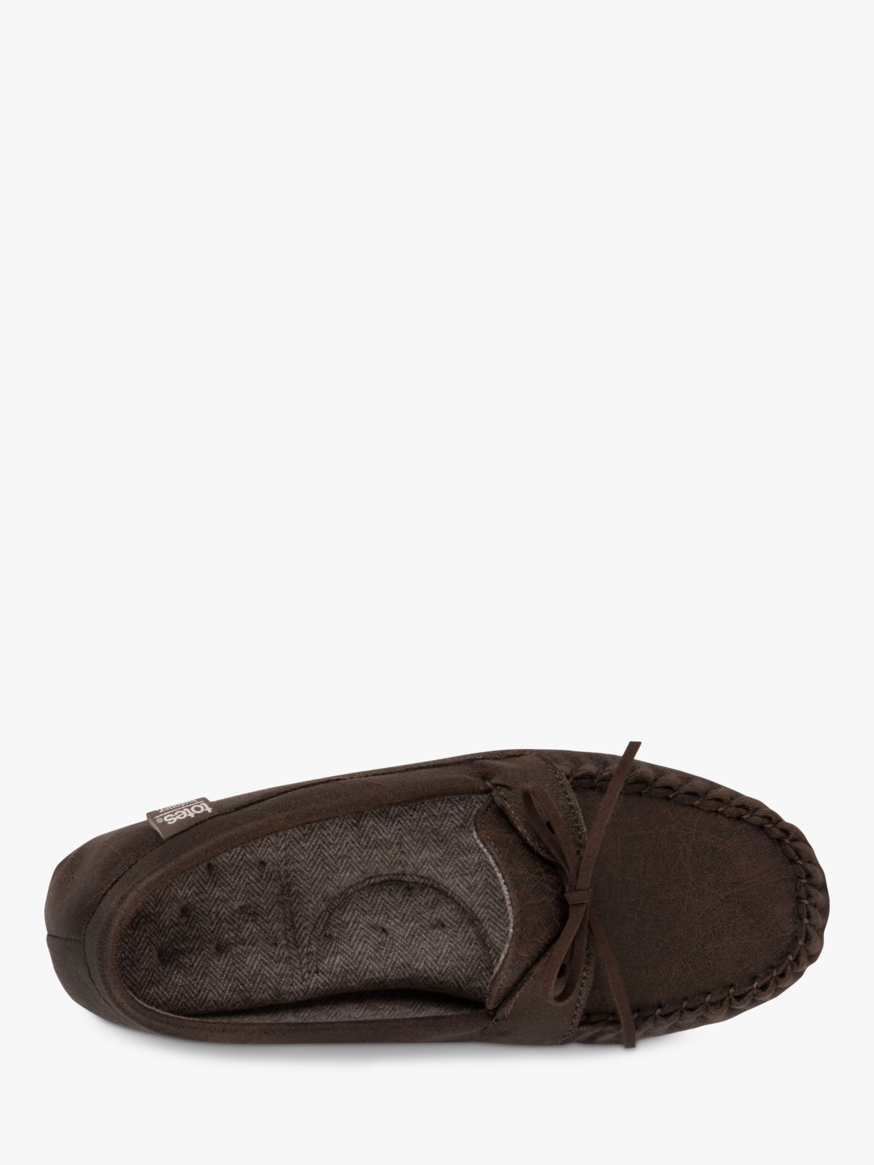 Buy totes Distressed Moccasin Slippers, Brown Online at johnlewis.com