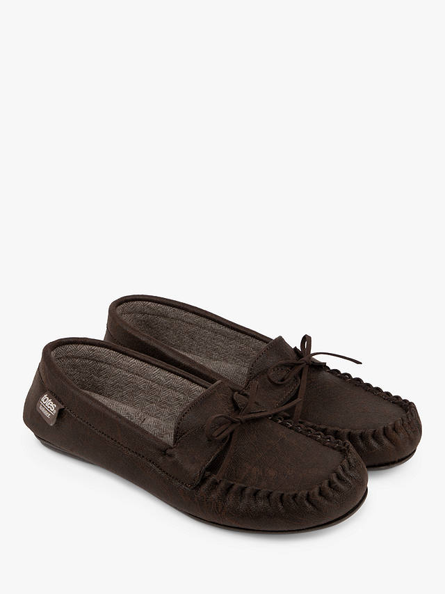 totes Distressed Moccasin Slippers, Brown