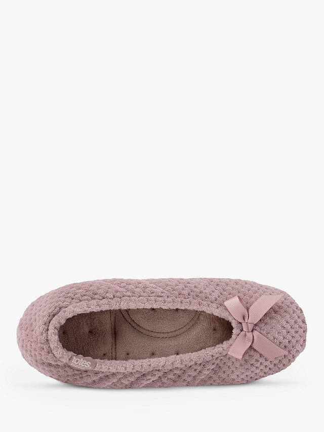 totes Terry Popcorn Ballet Slippers, Dusky Pink
