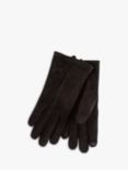 totes Isotoner One Point Suede Gloves, Black
