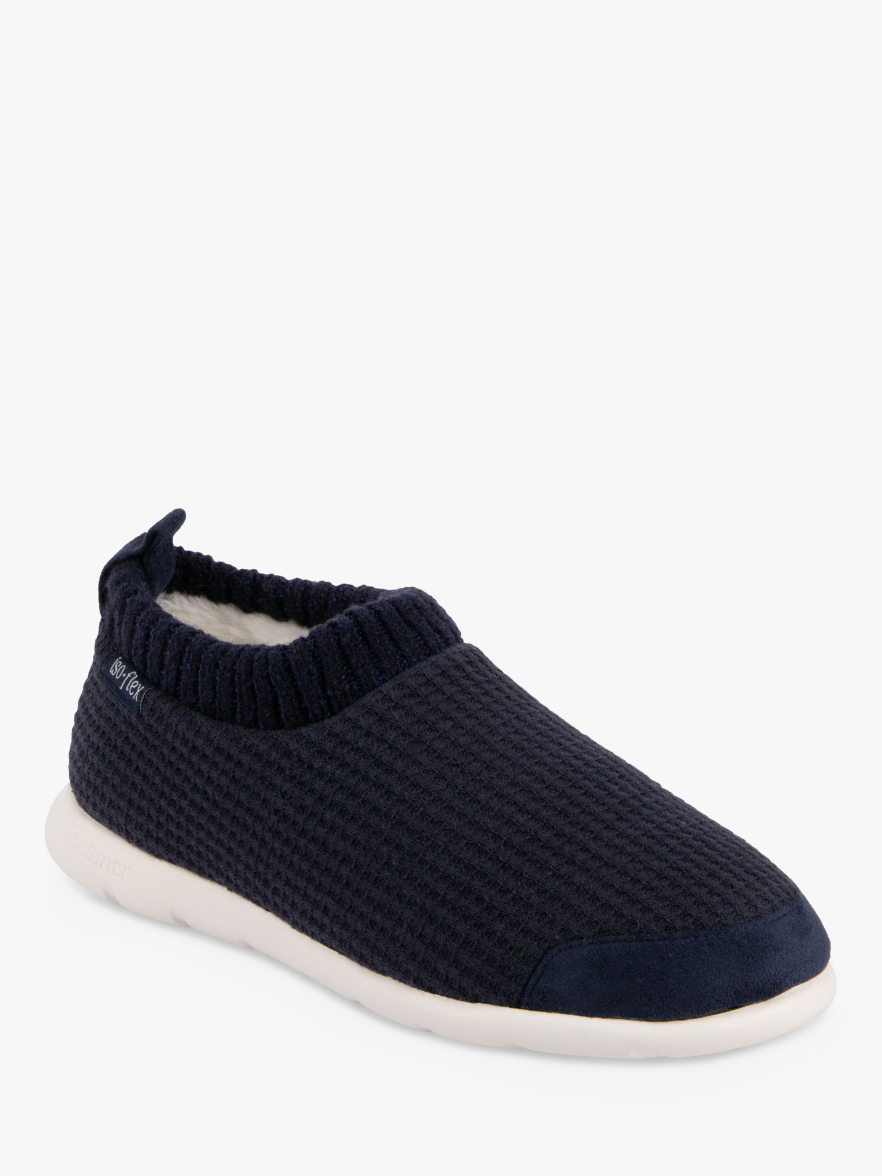 Buy totes Iso Flex Waffle Bootie Slippers, Navy Online at johnlewis.com