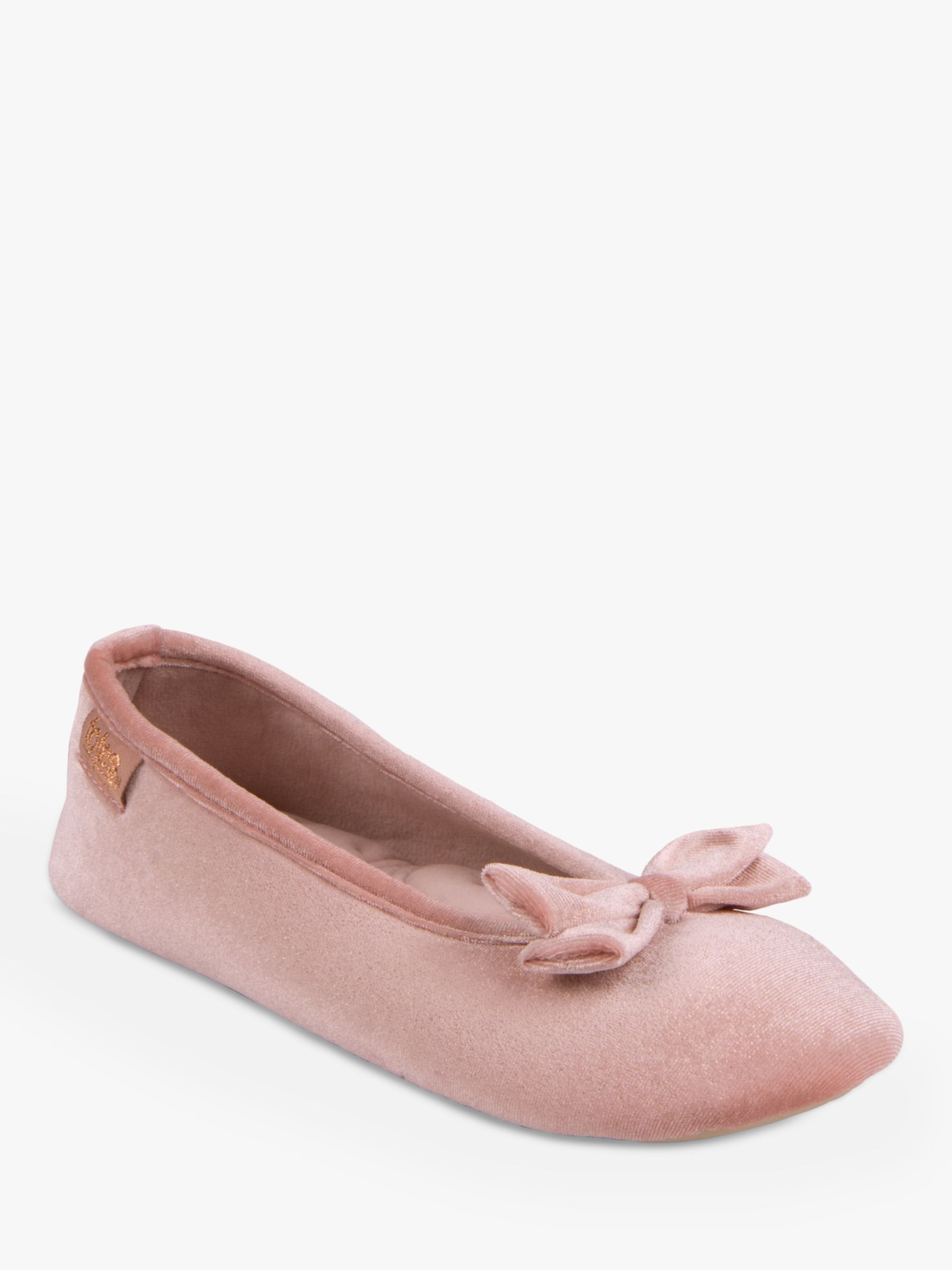 Buy totes Sparkle Velour Ballerina Slippers, Pink Sparkle Online at johnlewis.com