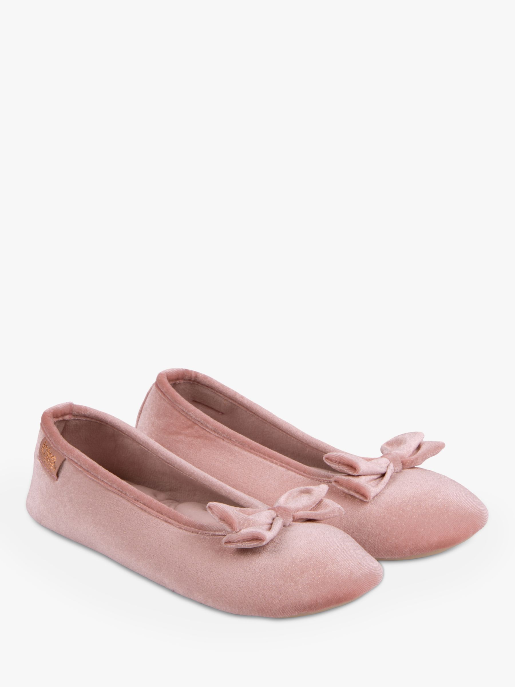 Buy totes Sparkle Velour Ballerina Slippers, Pink Sparkle Online at johnlewis.com