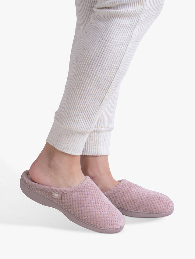 totes Popcorn Terry Mule Slippers, Dusky Pink