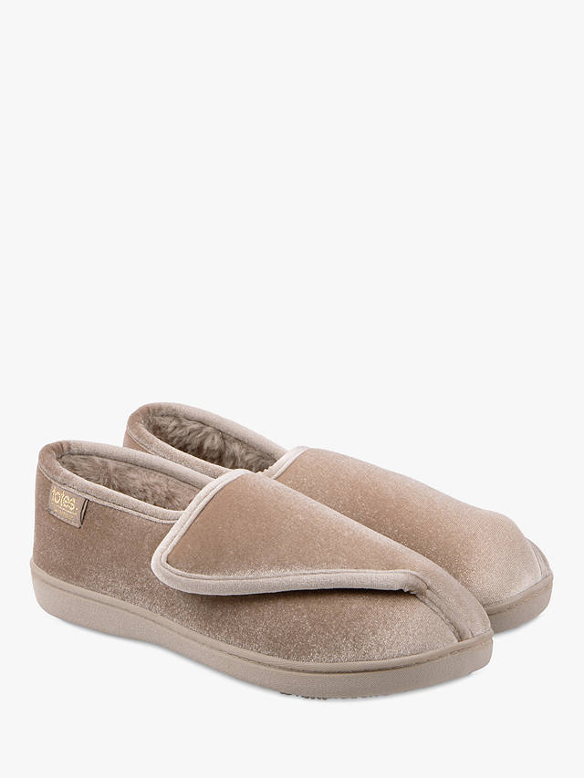 totes Sparkle Velour Closed Back Slippers, Mink Sparkle