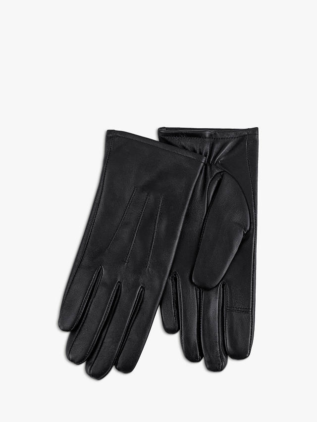 totes 3 Point Leather Smartouch Gloves, Black