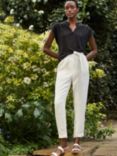 Baukjen Jaycee Linen Striped Tapered Trousers, White, White