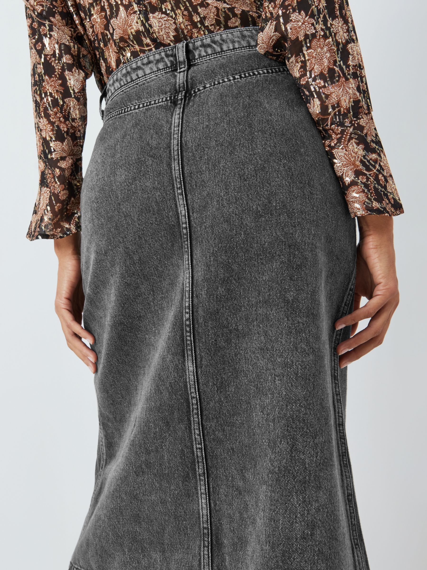 AND/OR Jonie Denim Skirt, Washed Grey, 6