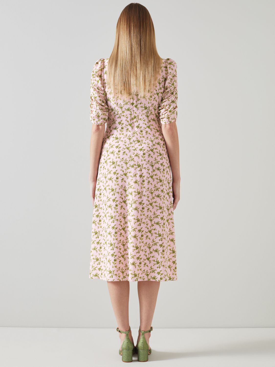 L.K.Bennett Rosamund Floral Print Silk Dress, Multi at John Lewis ...