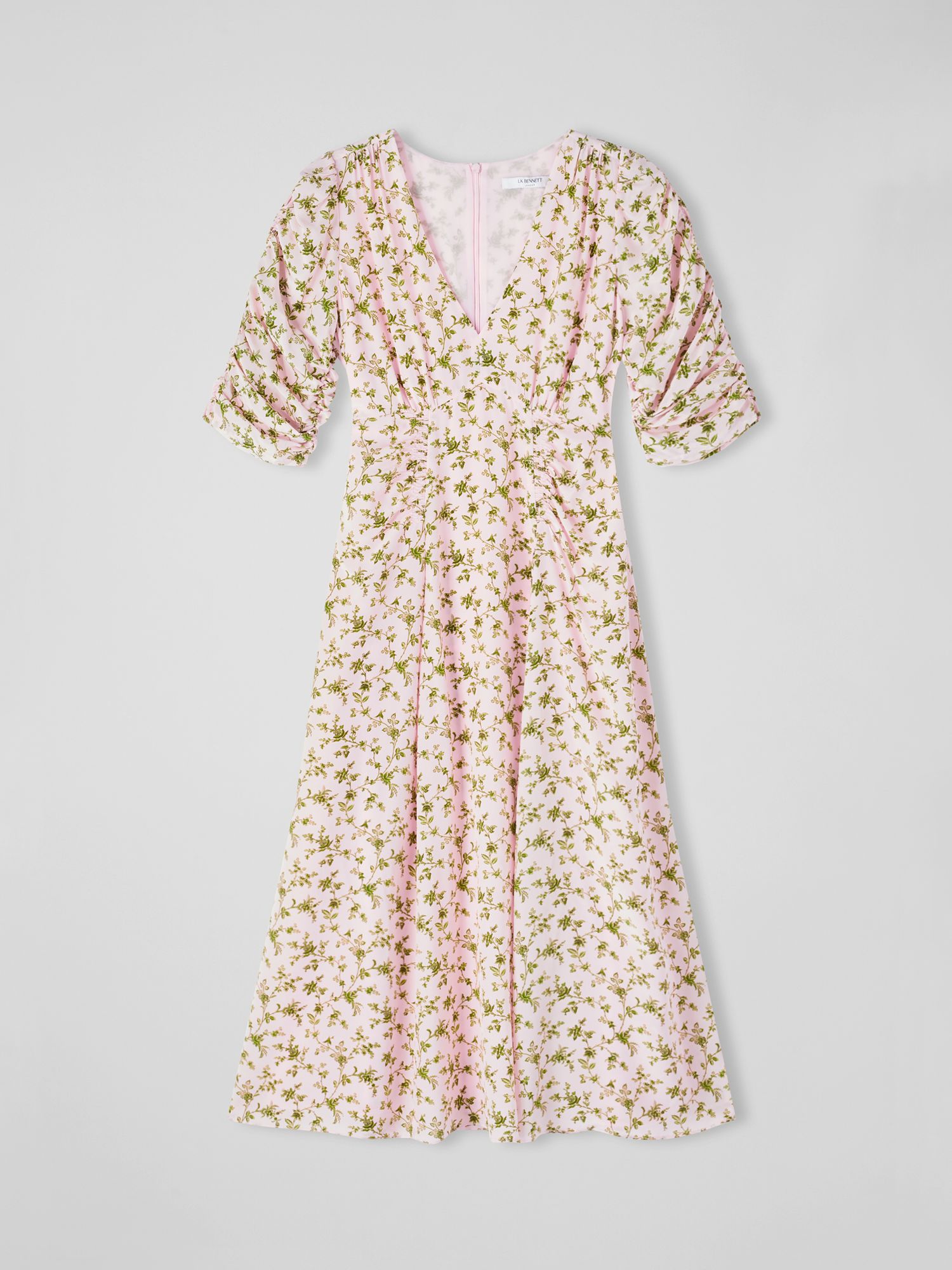 L.K.Bennett Rosamund Floral Print Silk Dress, Multi at John Lewis ...