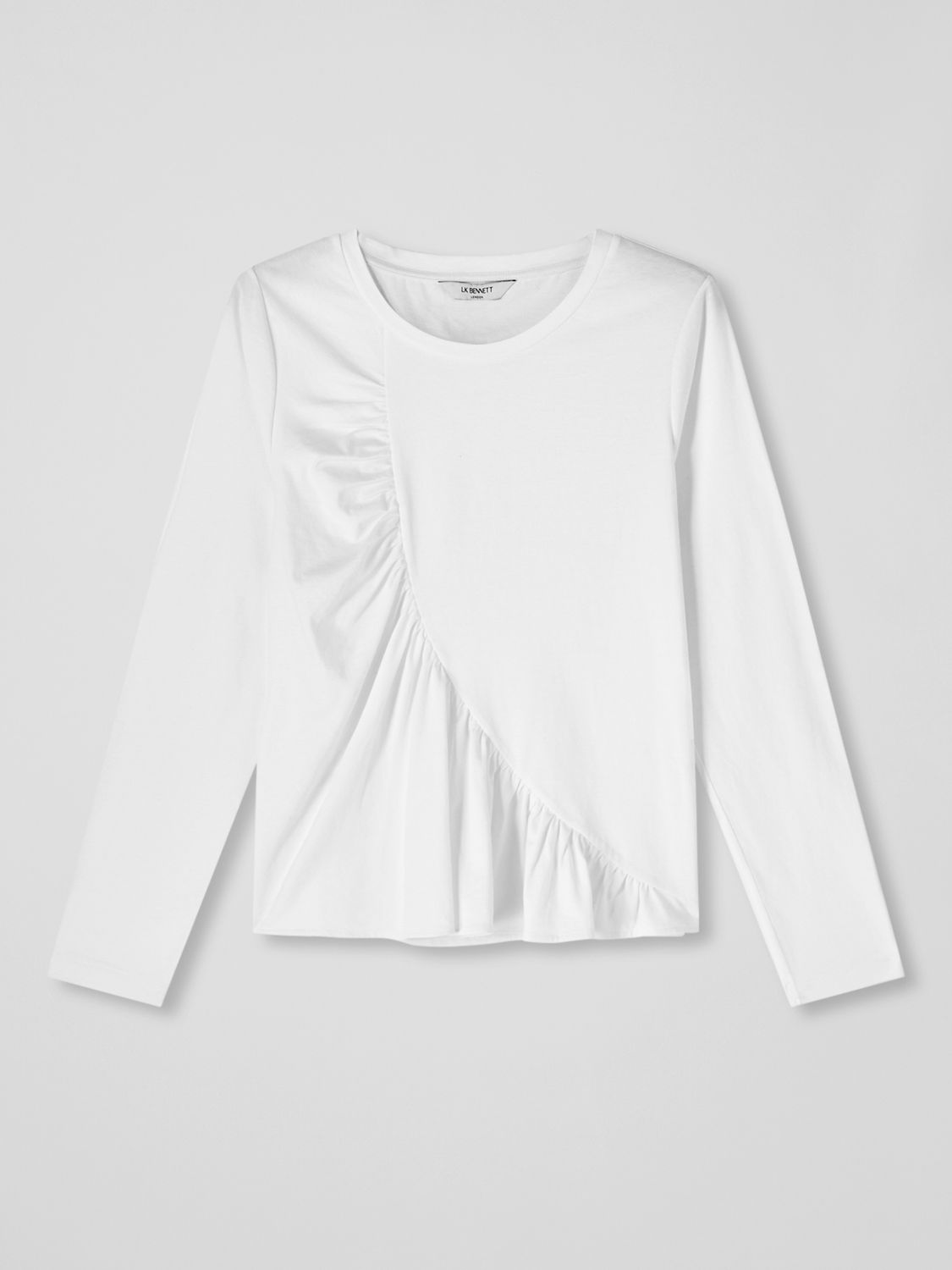 Buy L.K.Bennett Nina Cotton Jersey Top, White Online at johnlewis.com