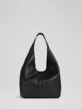 L.K.Bennett Soula Grainy Leather Shoulder Bag, Black