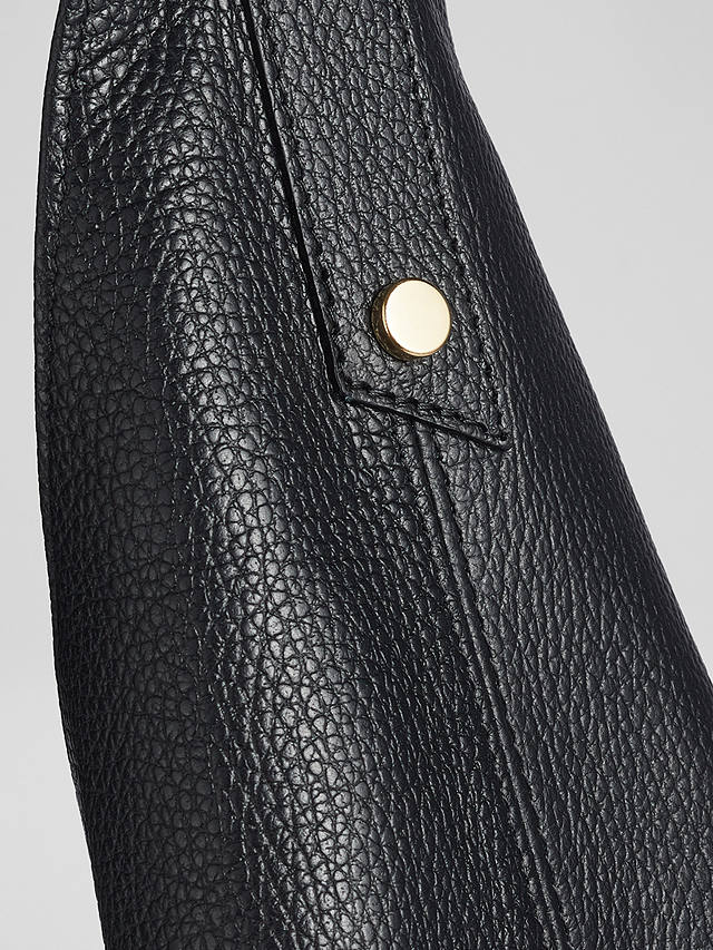 L.K.Bennett Soula Grainy Leather Shoulder Bag, Black