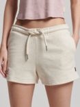 Superdry Vintage Logo Embroidered Jersey Shorts, Light Oatmeal Marl