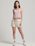 Superdry Vintage Logo Embroidered Jersey Shorts, Light Oatmeal Marl