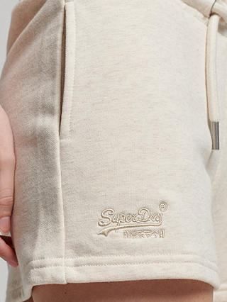 Superdry Vintage Logo Embroidered Jersey Shorts, Light Oatmeal Marl