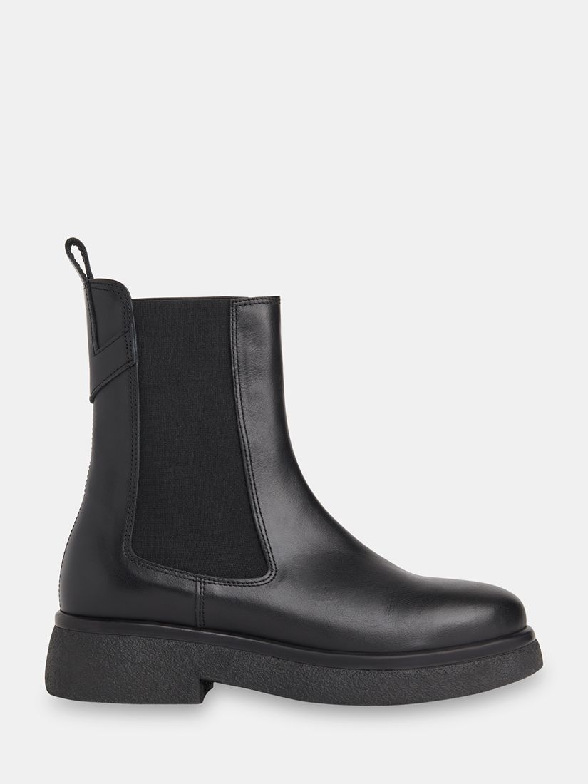 Whistles Aelin Leather Chelsea Boots, Black at John Lewis & Partners