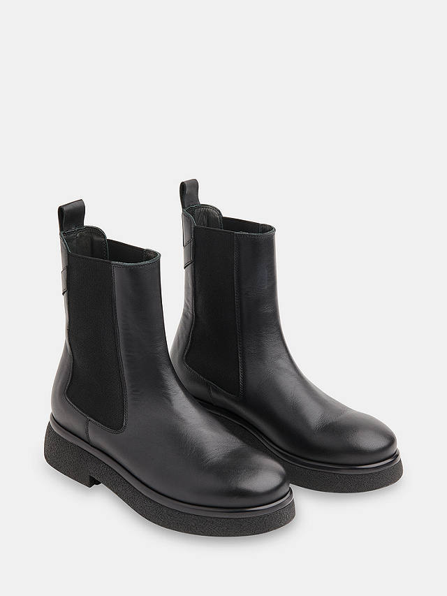 Whistles Aelin Leather Chelsea Boots, Black