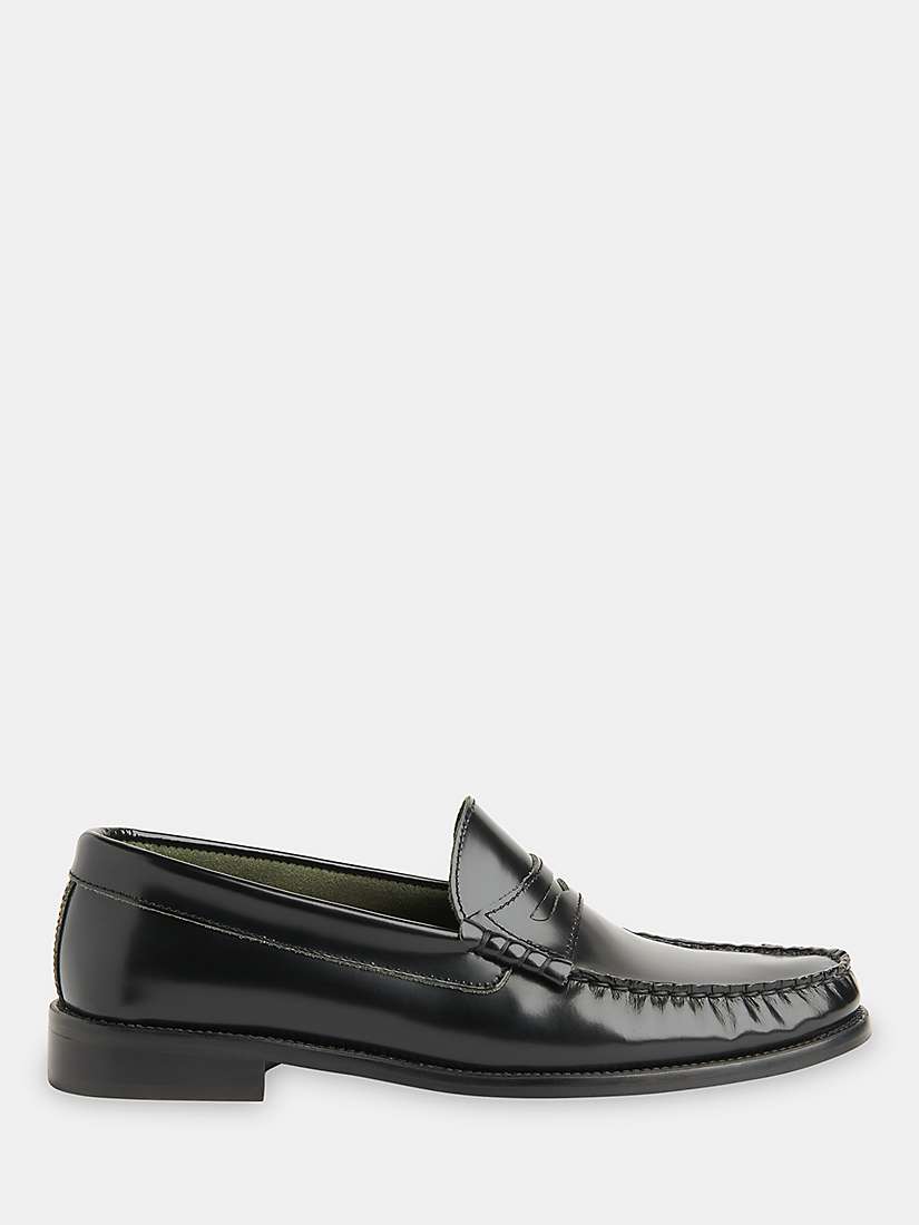 Buy Whistles Manny Leather Loafers, Black Online at johnlewis.com