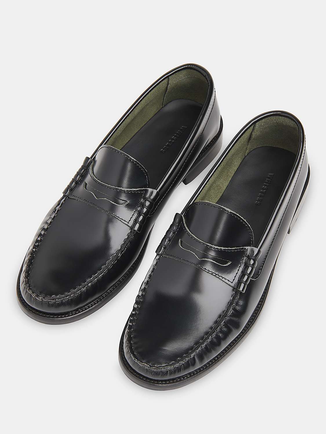 Buy Whistles Manny Leather Loafers, Black Online at johnlewis.com