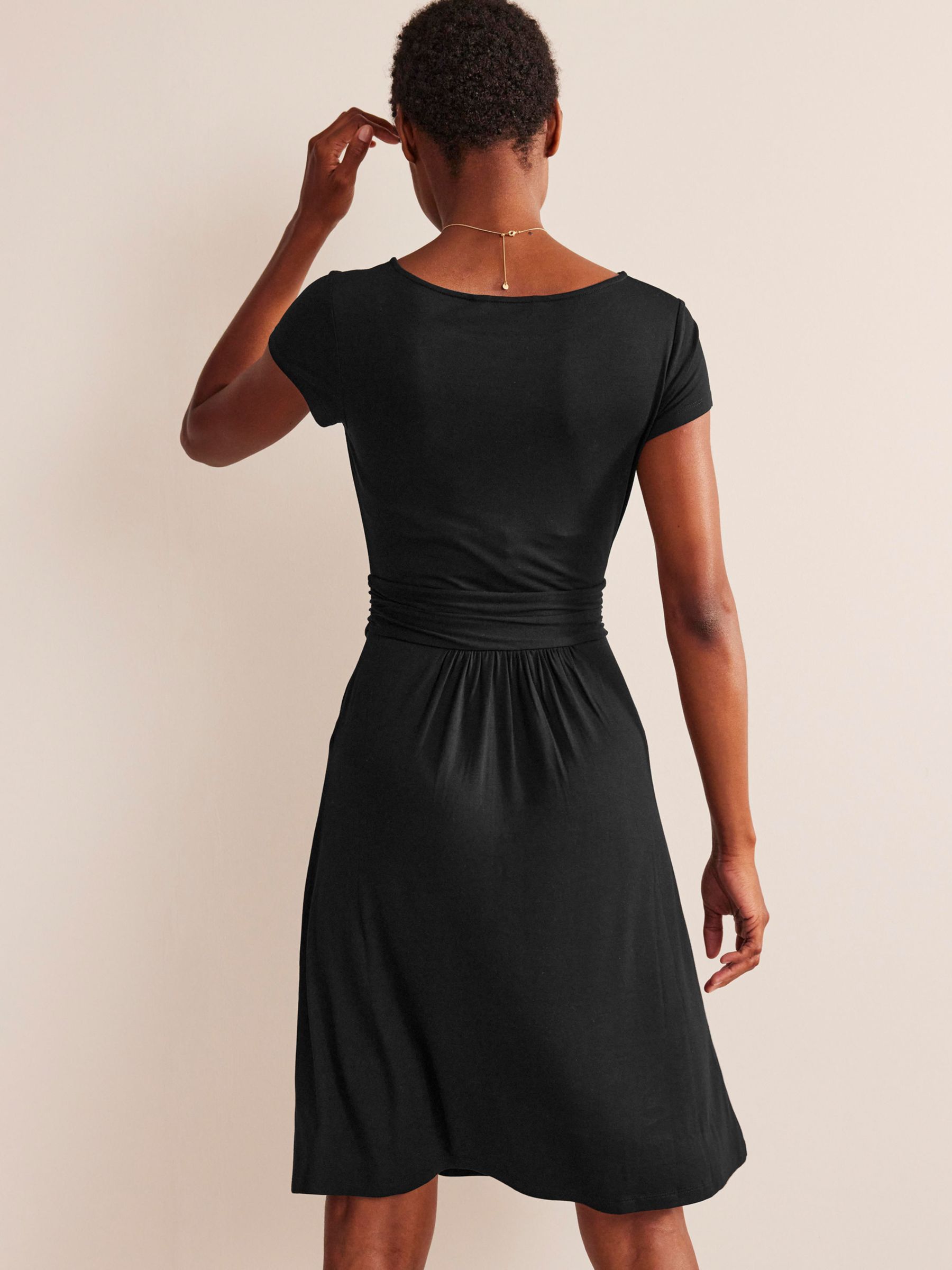 Boden Amelie Flared Dress, Black, 8