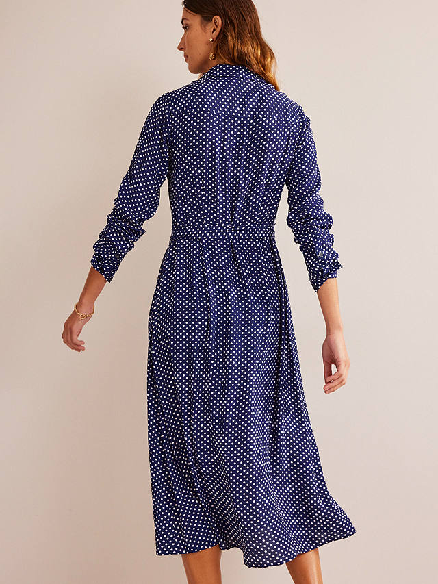 Boden Kate Spot Print Midi Shirt Dress, Navy