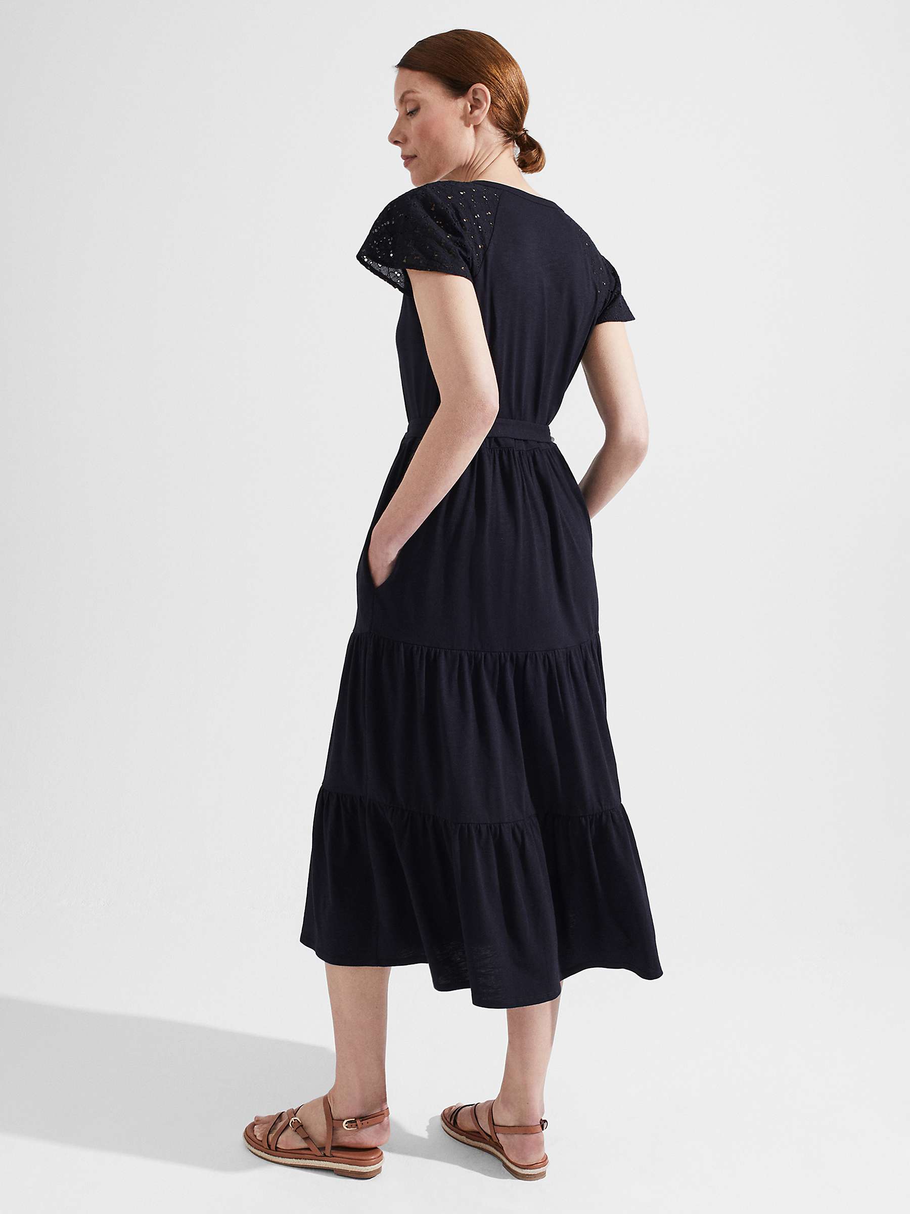 Buy Hobbs Brodie Midi Dress, Navy Online at johnlewis.com